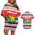 Christmas Burkina Faso Couples Matching Off Shoulder Short Dress and Hawaiian Shirt Reindeer Star Design - Wonder Print Shop