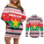 Christmas Burkina Faso Couples Matching Off Shoulder Short Dress and Long Sleeve Button Shirt Reindeer Star Design - Wonder Print Shop