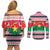 Christmas Burkina Faso Couples Matching Off Shoulder Short Dress and Long Sleeve Button Shirt Reindeer Star Design - Wonder Print Shop
