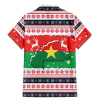 Christmas Burkina Faso Family Matching Mermaid Dress and Hawaiian Shirt Reindeer Star Design - Wonder Print Shop