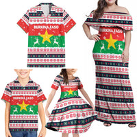 Christmas Burkina Faso Family Matching Off Shoulder Maxi Dress and Hawaiian Shirt Reindeer Star Design - Wonder Print Shop