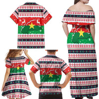 Christmas Burkina Faso Family Matching Off Shoulder Maxi Dress and Hawaiian Shirt Reindeer Star Design - Wonder Print Shop