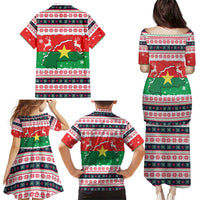 Christmas Burkina Faso Family Matching Puletasi and Hawaiian Shirt Reindeer Star Design - Wonder Print Shop