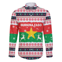 Christmas Burkina Faso Family Matching Short Sleeve Bodycon Dress and Hawaiian Shirt Reindeer Star Design - Wonder Print Shop