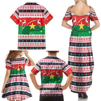 Christmas Burkina Faso Family Matching Summer Maxi Dress and Hawaiian Shirt Reindeer Star Design - Wonder Print Shop