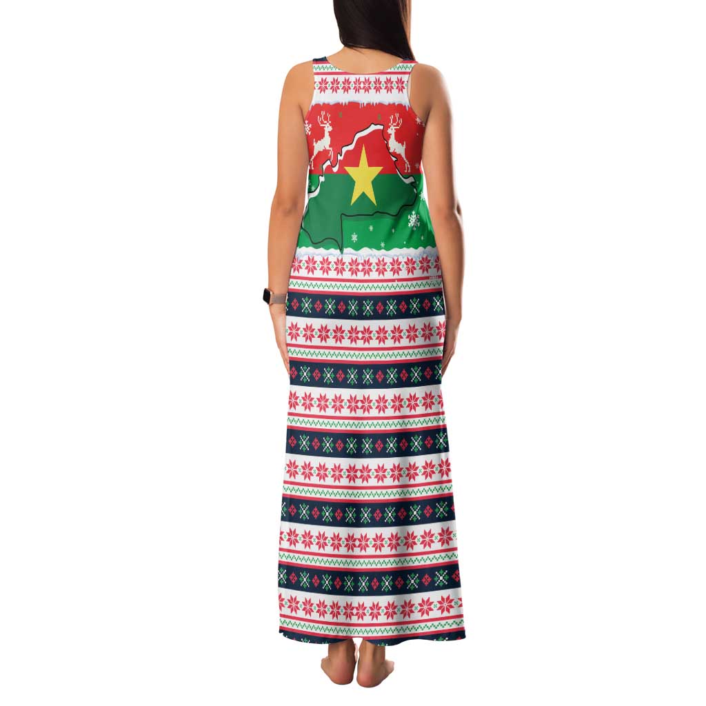 Christmas Burkina Faso Family Matching Tank Maxi Dress and Hawaiian Shirt Reindeer Star Design - Wonder Print Shop