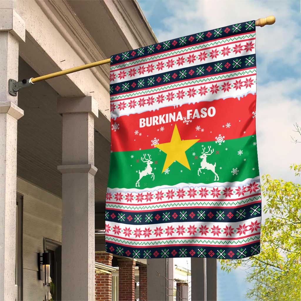 Christmas Burkina Faso Garden Flag Reindeer Star Design - Wonder Print Shop