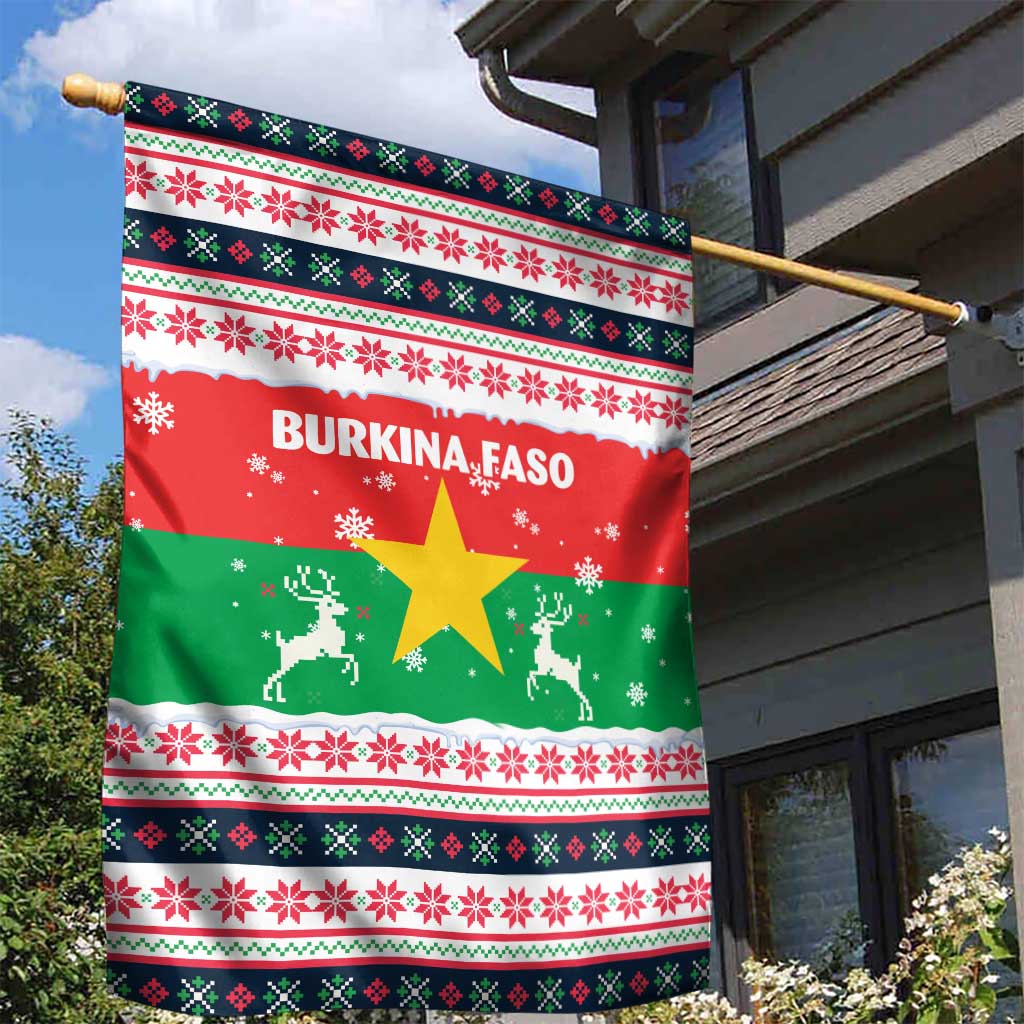 Christmas Burkina Faso Garden Flag Reindeer Star Design - Wonder Print Shop