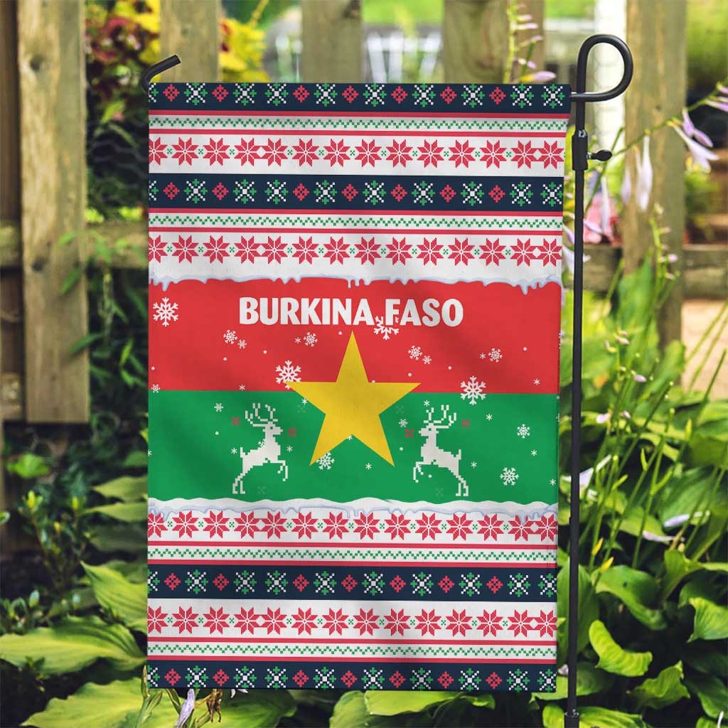 Christmas Burkina Faso Garden Flag Reindeer Star Design - Wonder Print Shop