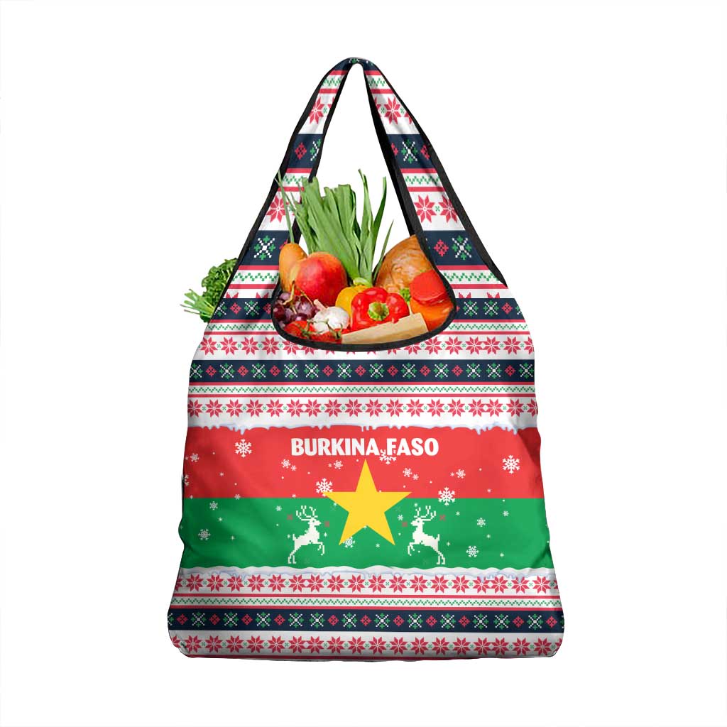Christmas Burkina Faso Grocery Bag Reindeer Star Design - Wonder Print Shop