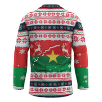 Christmas Burkina Faso Hockey Jersey Reindeer Star Design - Wonder Print Shop
