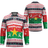 Christmas Burkina Faso Hockey Jersey Reindeer Star Design - Wonder Print Shop