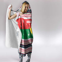 Christmas Burkina Faso Hooded Blanket Reindeer Star Design - Wonder Print Shop