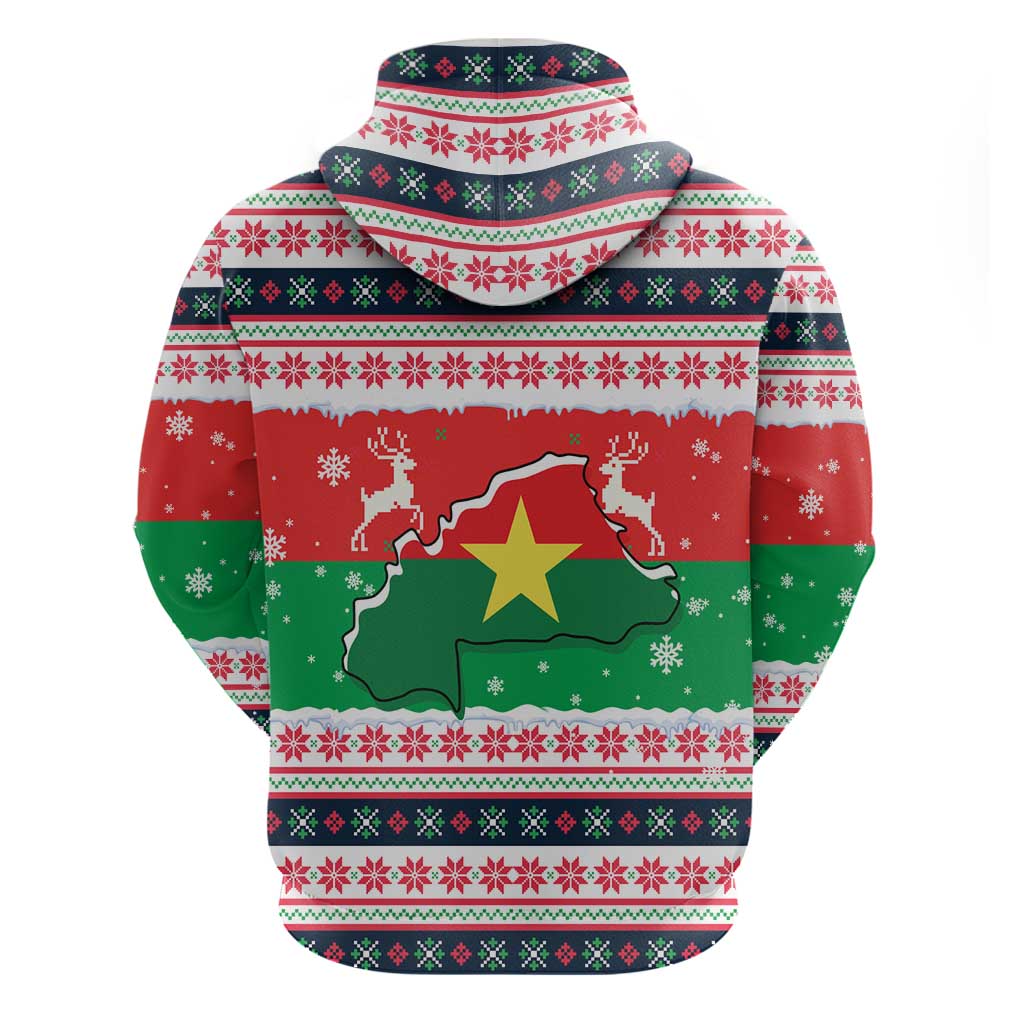 Christmas Burkina Faso Hoodie Reindeer Star Design - Wonder Print Shop