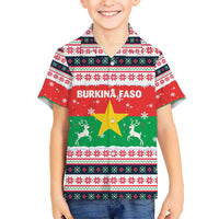 Christmas Burkina Faso Kid Hawaiian Shirt Reindeer Star Design - Wonder Print Shop