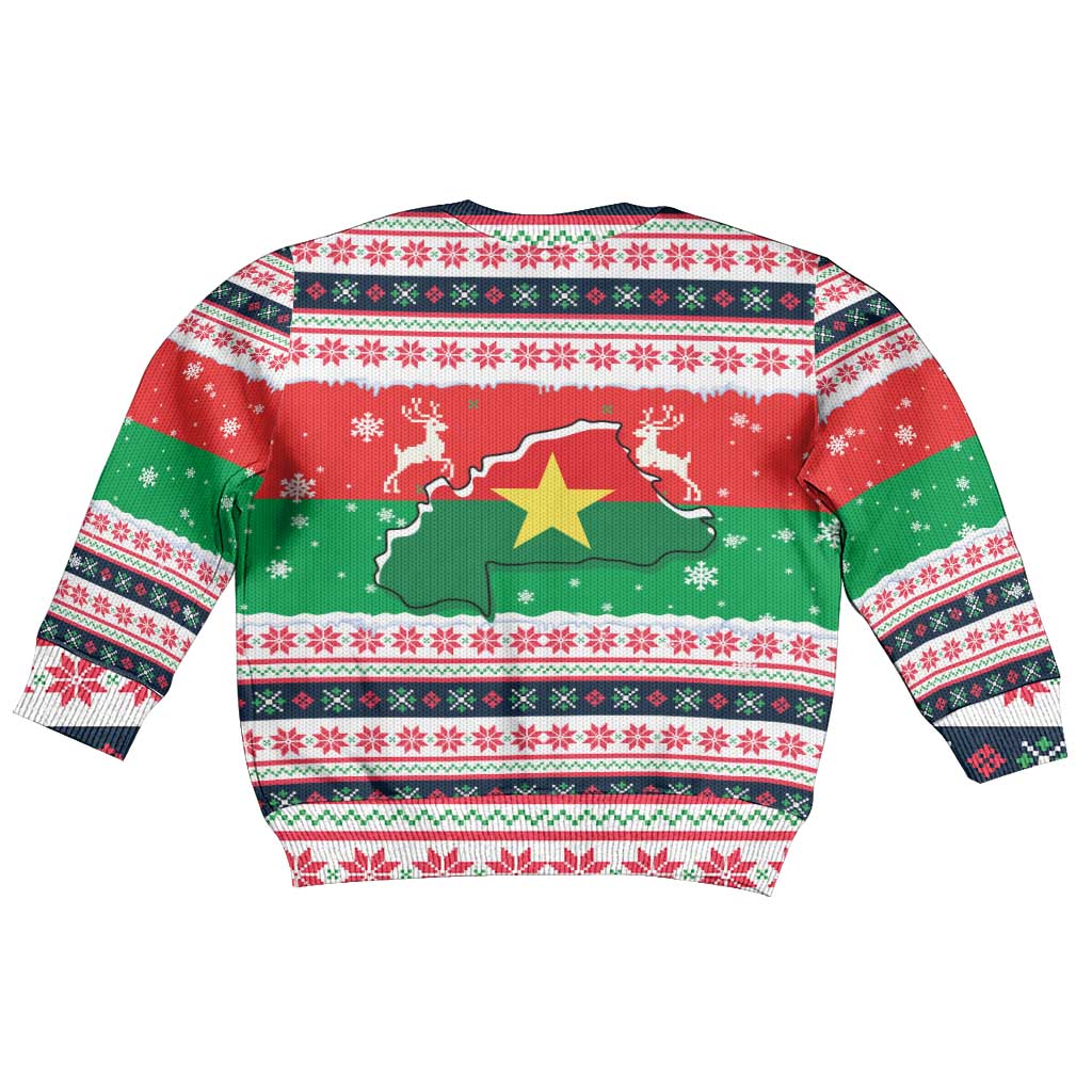 Christmas Burkina Faso Kid Ugly Christmas Sweater Reindeer Star Design - Wonder Print Shop