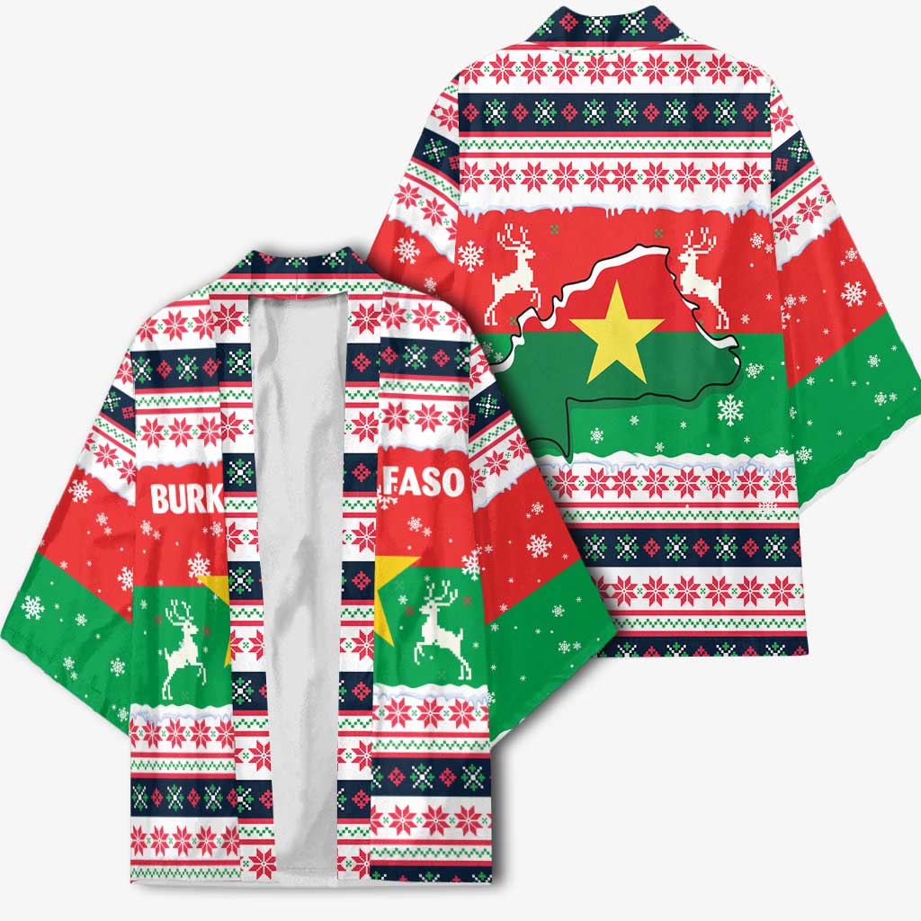 Christmas Burkina Faso Kimono Reindeer Star Design - Wonder Print Shop
