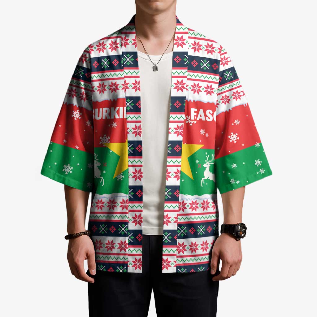 Christmas Burkina Faso Kimono Reindeer Star Design - Wonder Print Shop