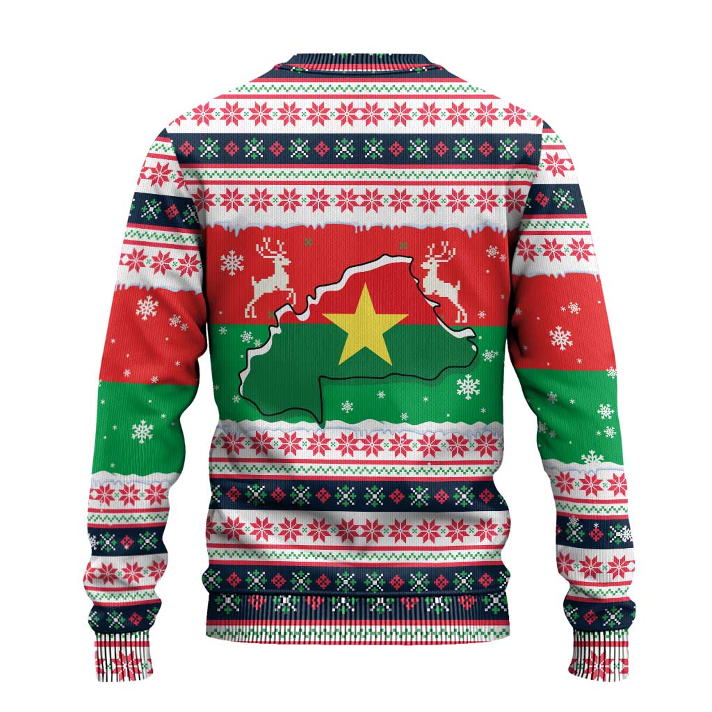 Christmas Burkina Faso Ugly Christmas Sweater Reindeer Star Design - Wonder Print Shop