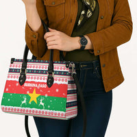 Christmas Burkina Faso Leather Bag Reindeer Star Design - Wonder Print Shop