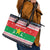 Christmas Burkina Faso Leather Tote Bag Reindeer Star Design - Wonder Print Shop