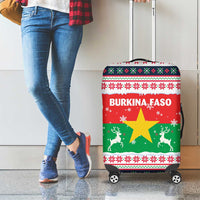 Christmas Burkina Faso Luggage Cover Reindeer Star Design - Wonder Print Shop