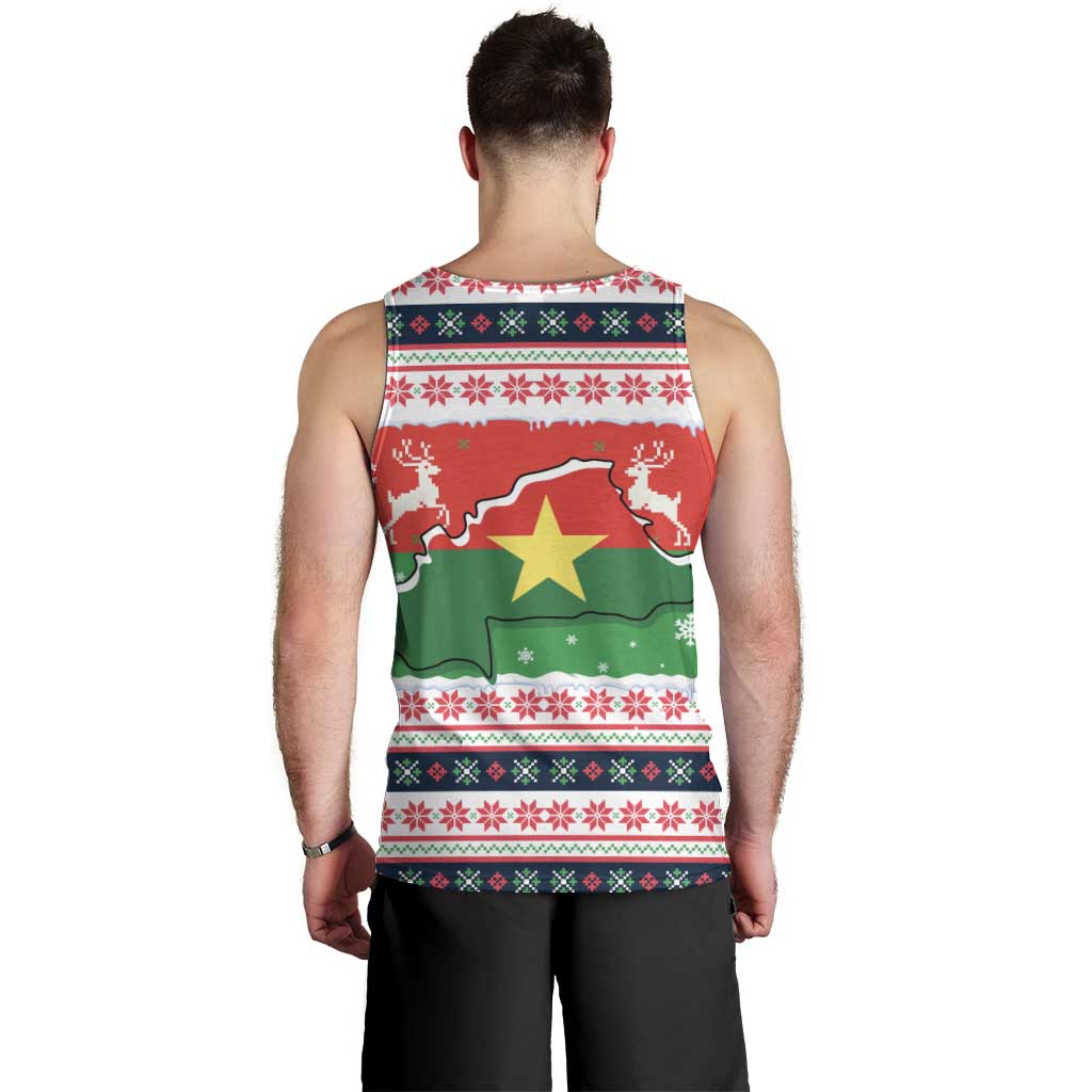 Christmas Burkina Faso Men Tank Top Reindeer Star Design - Wonder Print Shop