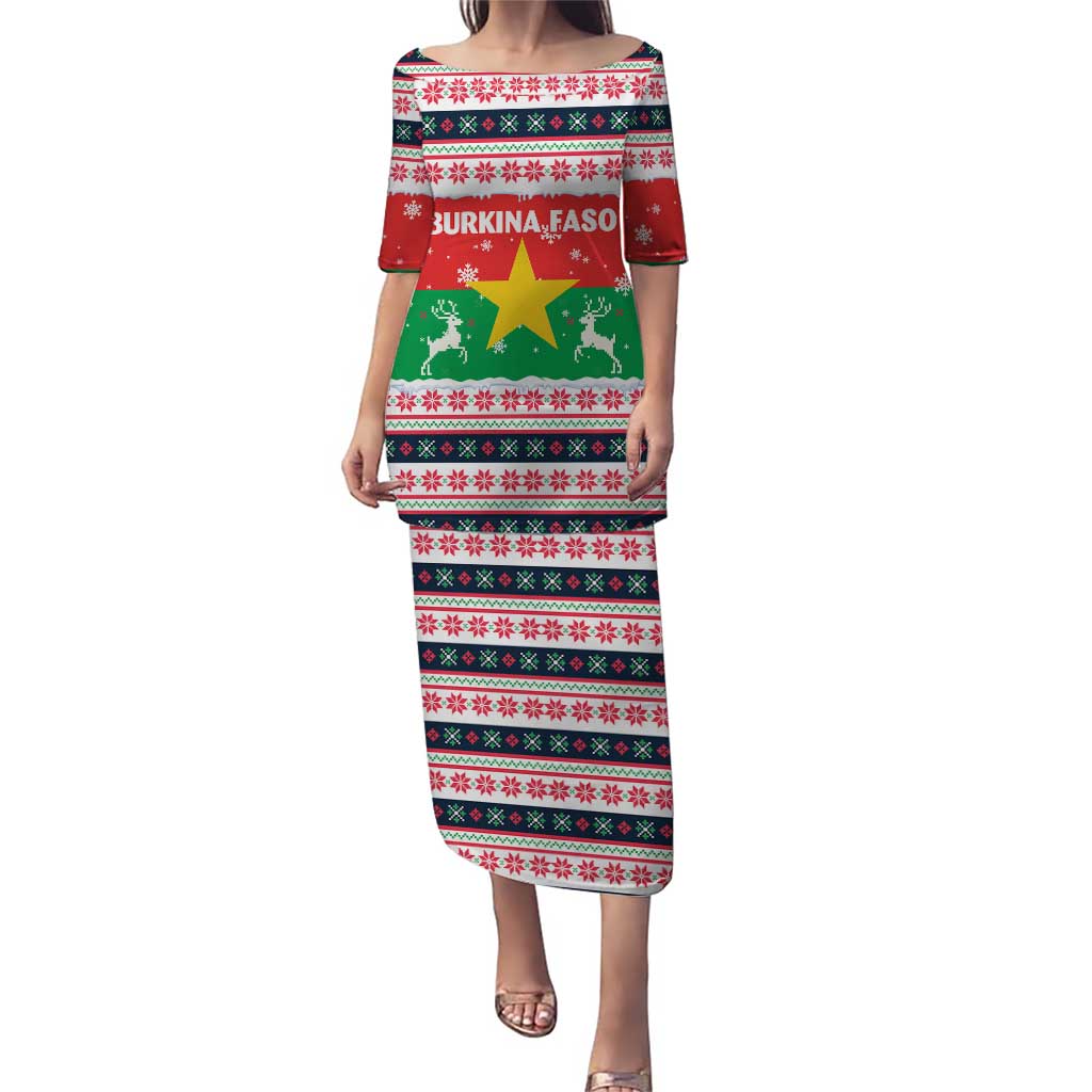 Christmas Burkina Faso Puletasi Reindeer Star Design - Wonder Print Shop