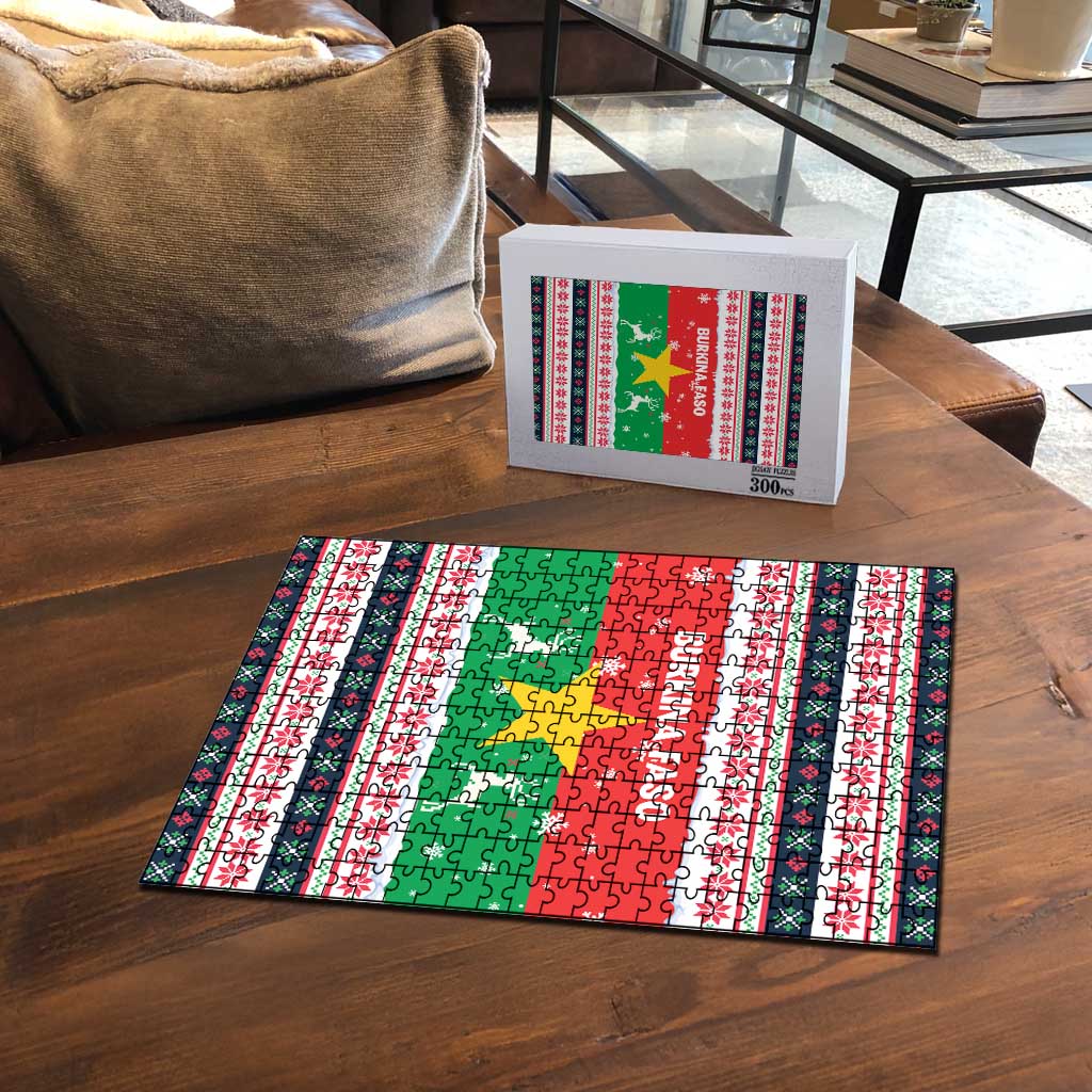 Christmas Burkina Faso Puzzle Reindeer Star Design - Wonder Print Shop