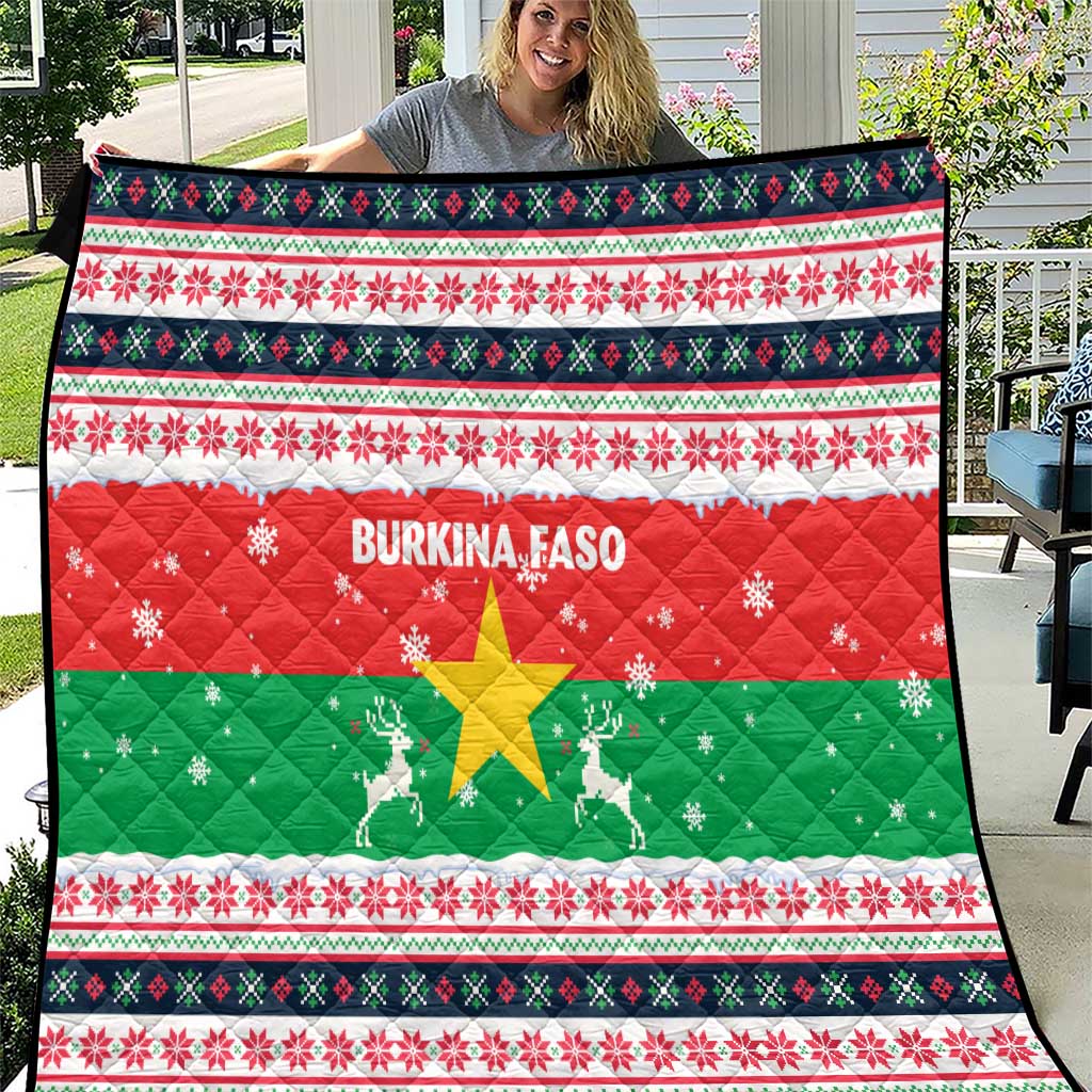 Christmas Burkina Faso Quilt Reindeer Star Design - Wonder Print Shop
