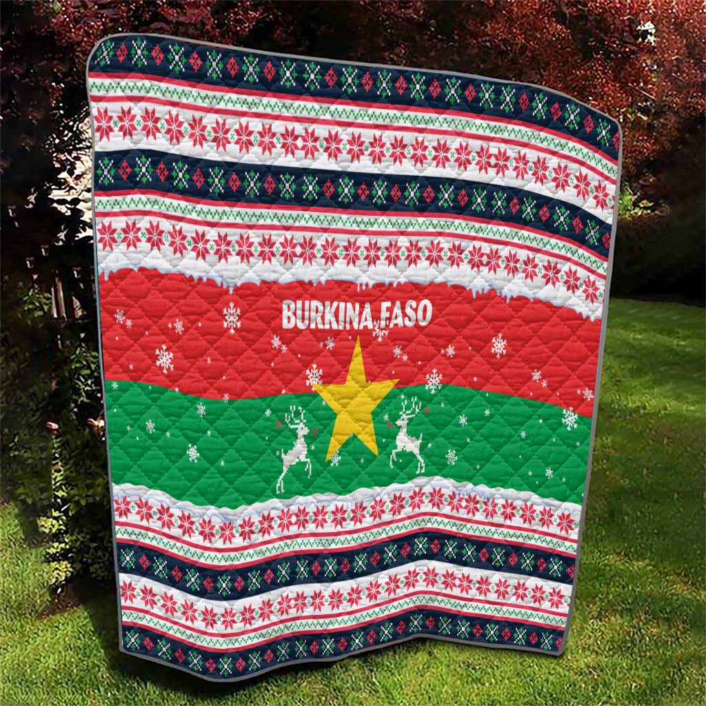 Christmas Burkina Faso Quilt Reindeer Star Design - Wonder Print Shop