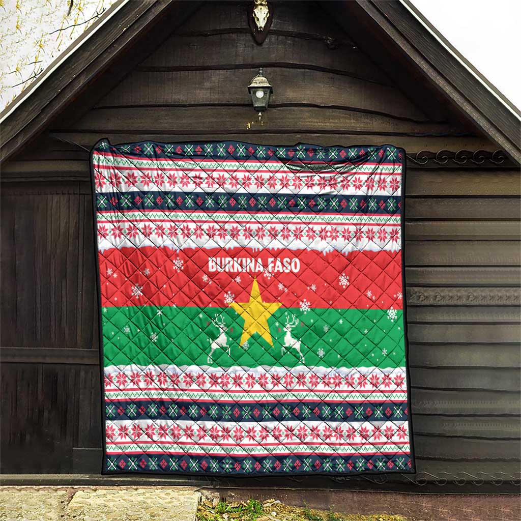 Christmas Burkina Faso Quilt Reindeer Star Design - Wonder Print Shop