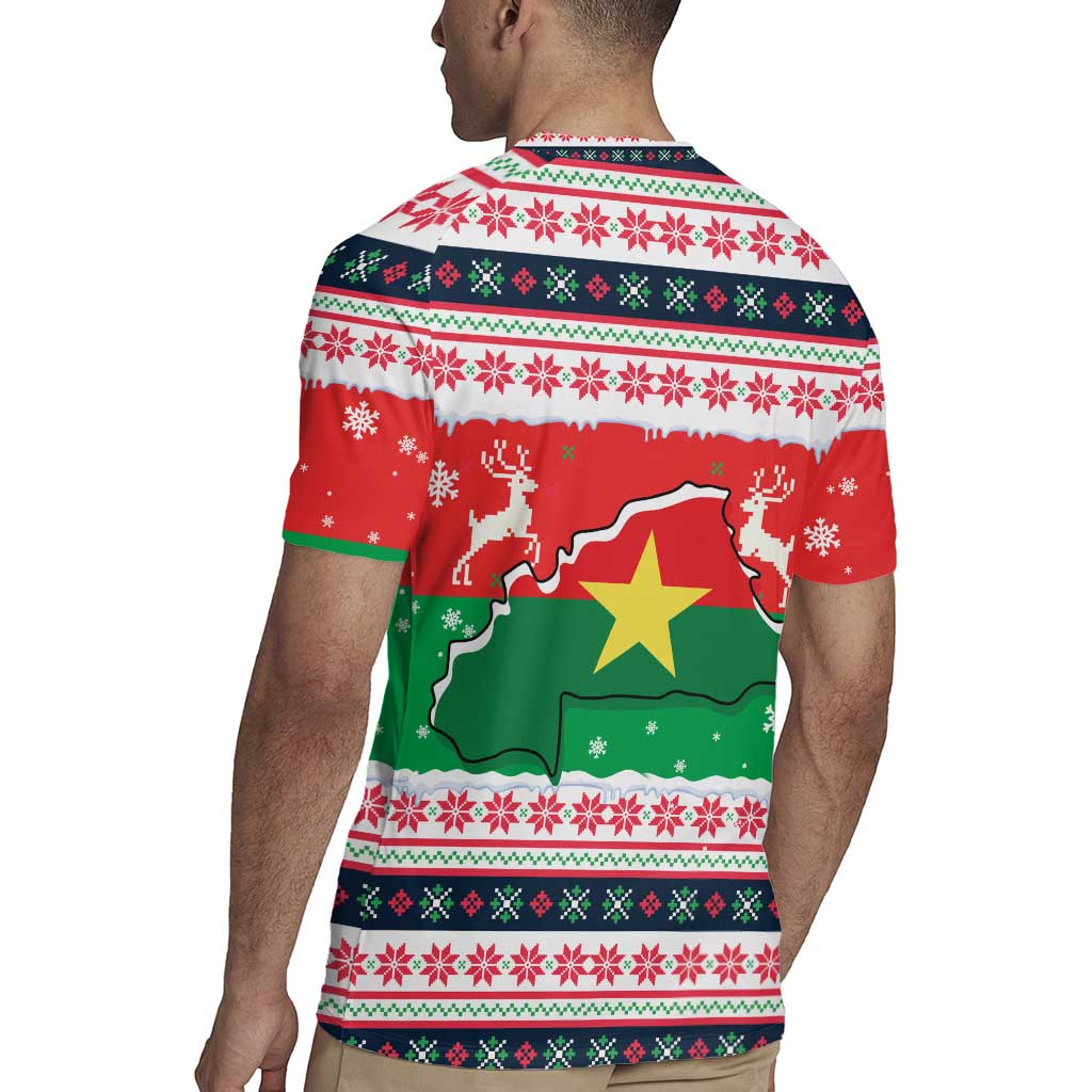 Christmas Burkina Faso Rugby Jersey Reindeer Star Design - Wonder Print Shop