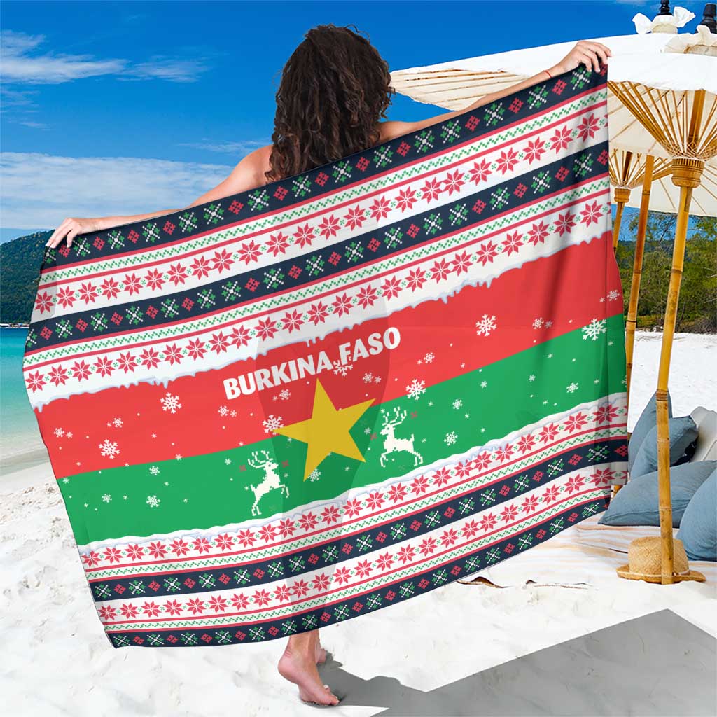 Christmas Burkina Faso Sarong Reindeer Star Design - Wonder Print Shop