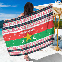 Christmas Burkina Faso Sarong Reindeer Star Design - Wonder Print Shop