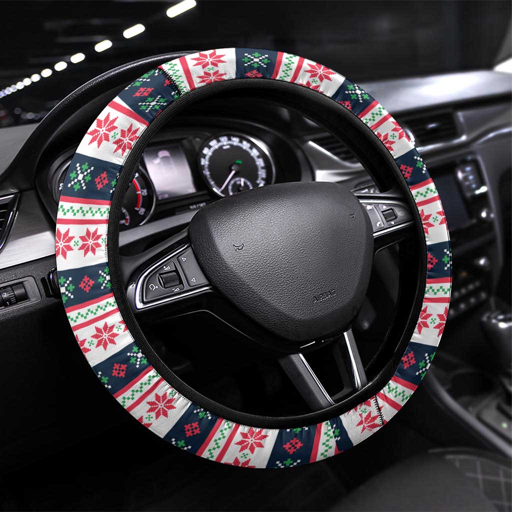 Christmas Burkina Faso Steering Wheel Cover Reindeer Star Design - Wonder Print Shop