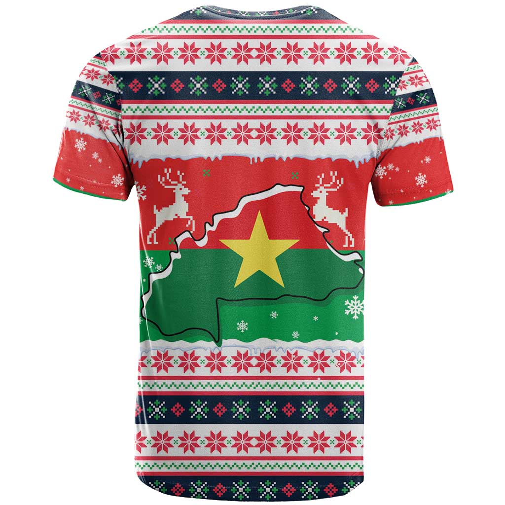Christmas Burkina Faso T Shirt Reindeer Star Design - Wonder Print Shop