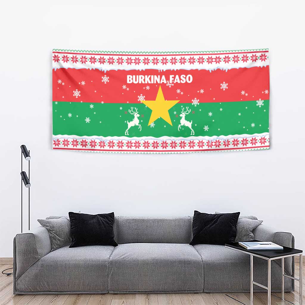 Christmas Burkina Faso Tapestry Reindeer Star Design - Wonder Print Shop
