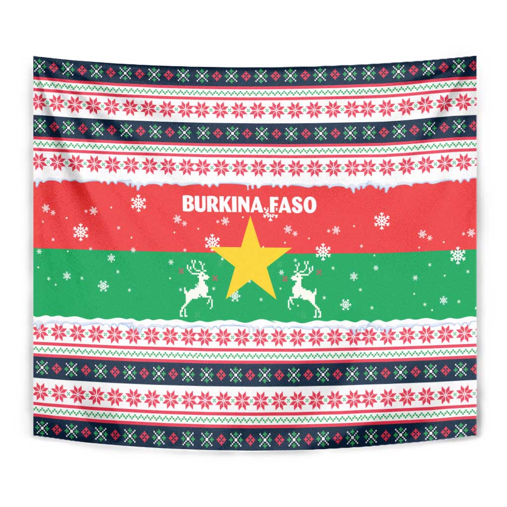 Christmas Burkina Faso Tapestry Reindeer Star Design - Wonder Print Shop