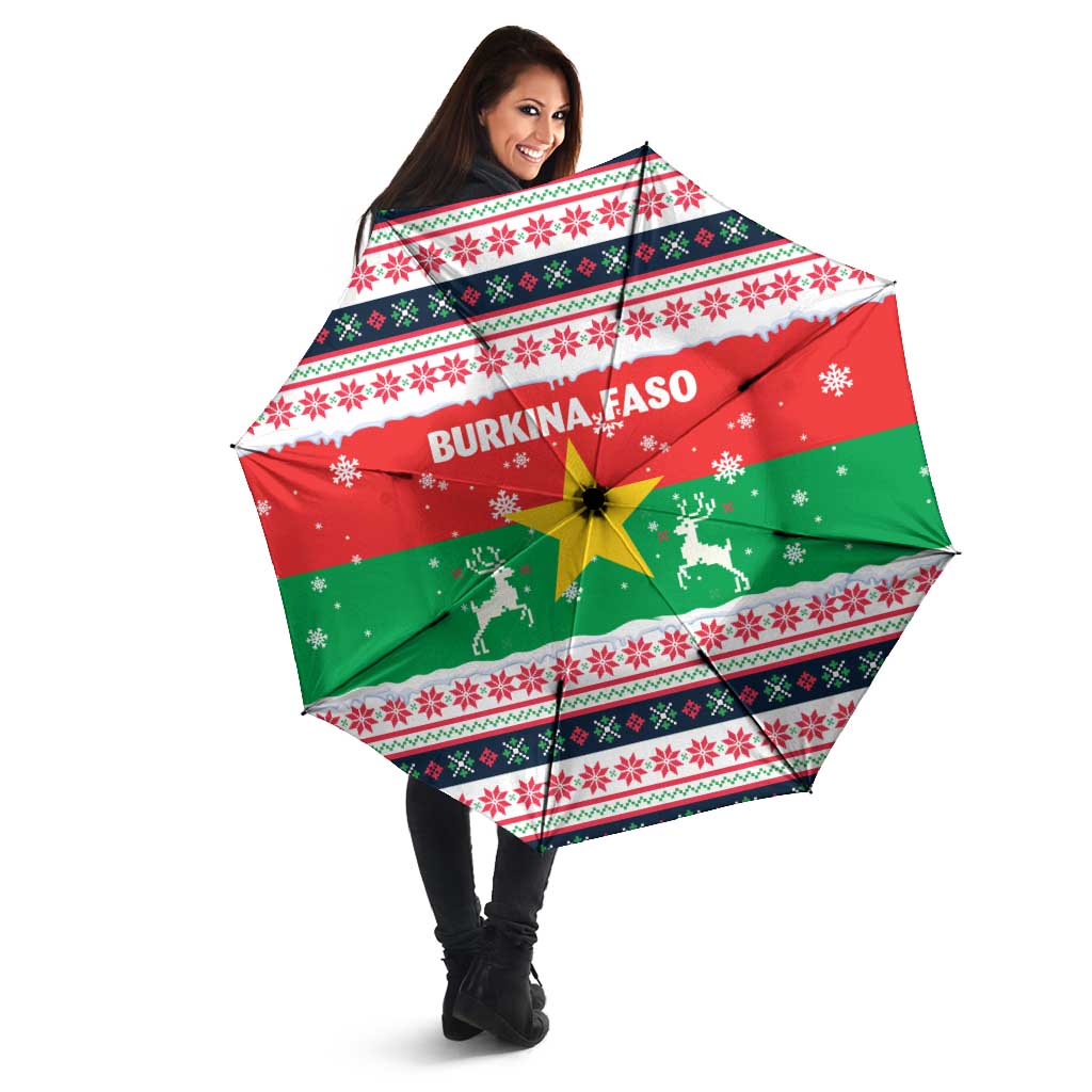 Christmas Burkina Faso Umbrella Reindeer Star Design - Wonder Print Shop