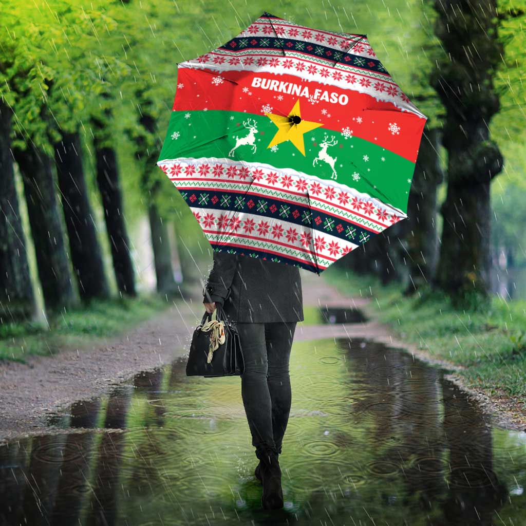 Christmas Burkina Faso Umbrella Reindeer Star Design - Wonder Print Shop