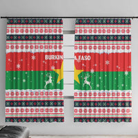 Christmas Burkina Faso Window Curtain Reindeer Star Design - Wonder Print Shop