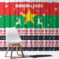 Christmas Burkina Faso Window Curtain Reindeer Star Design - Wonder Print Shop