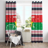 Christmas Burkina Faso Window Curtain Reindeer Star Design - Wonder Print Shop