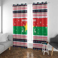 Christmas Burkina Faso Window Curtain Reindeer Star Design - Wonder Print Shop