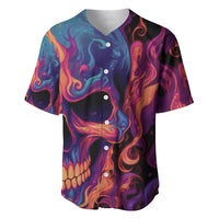 Colorful Fire Skull Baseball Jersey I'm not rude i just have the balls to say what everyone else is Thingking - Wonder Print Shop