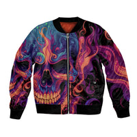 Colorful Fire Skull Bomber Jacket I'm not rude i just have the balls to say what everyone else is Thingking - Wonder Print Shop