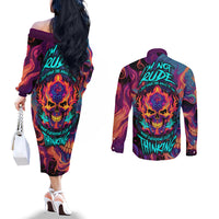 colorful-fire-skull-couples-matching-off-the-shoulder-long-sleeve-dress-and-long-sleeve-button-shirts-im-not-rude-i-just-have-the-balls-to-say-what-everyone-else-is-thingking