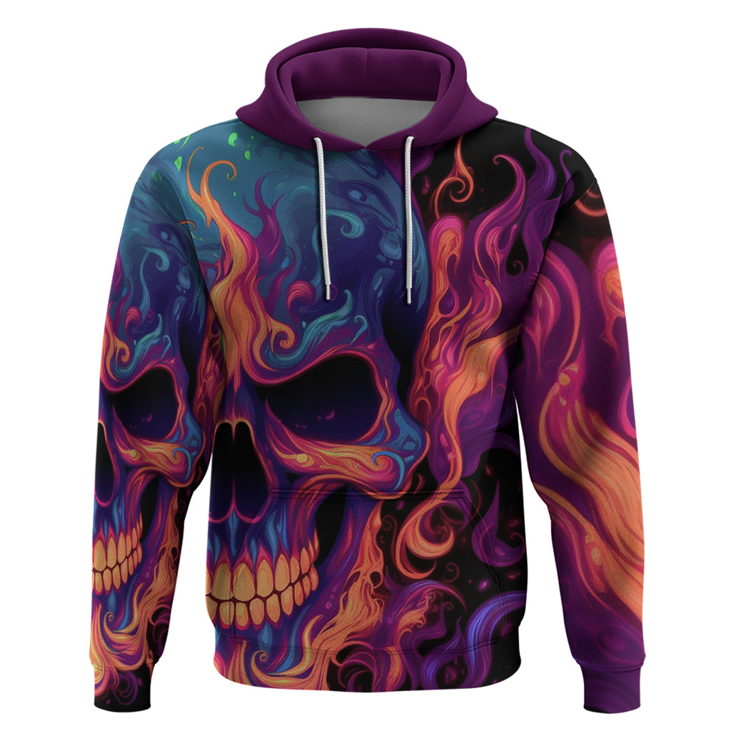 Colorful Fire Skull Hoodie I'm not rude i just have the balls to say what everyone else is Thingking - Wonder Print Shop