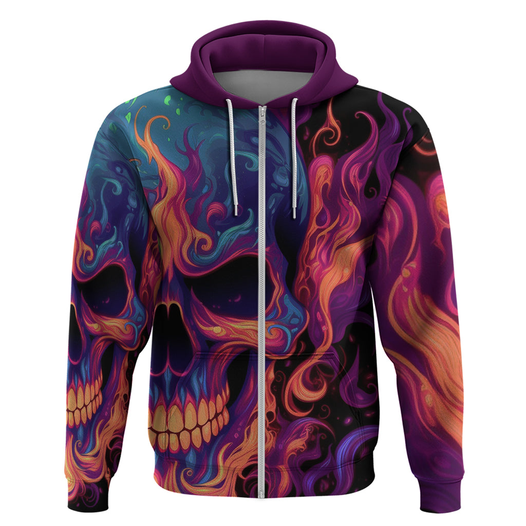 Colorful Fire Skull Hoodie I'm not rude i just have the balls to say what everyone else is Thingking - Wonder Print Shop
